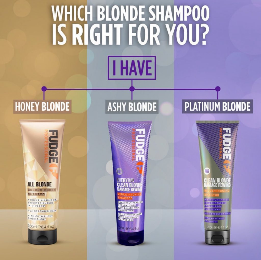 Fudge blonde shampoo selection